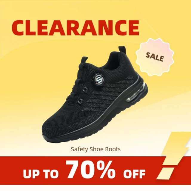 Clearance_Neue Herren-Sicherheitsschuhe mit Drehschnalle, stoßfest, durchdringend, leicht, Arbeitsstiefel, modisches, sportliches Design für Outdoor