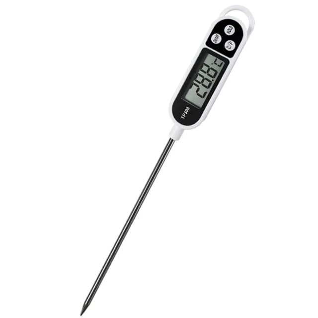 TP300 Elektronisches Lebensmittelthermometer, sofort ablesbares Fleischthermometer, LCD-Display, digitales Milchthermometer für Fleisch/Kochen/Grillen/Milch