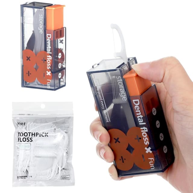 Auto-Floss Pro One-Touch Floss-Aufbewahrungsbox, intelligenter Pop-Up-Zahnseidehalter mit 10 vorinstallierten Nachfüllungen, tragbares Mundpflegeset