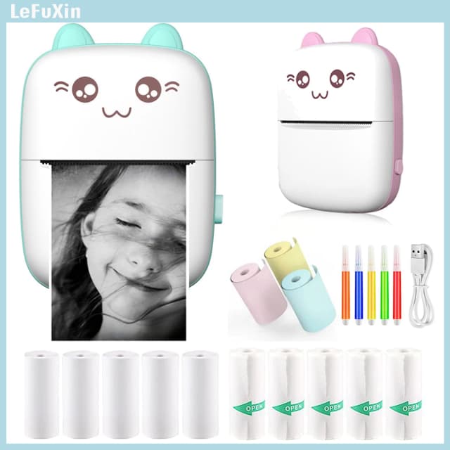 Tragbarer Mini-HD-Thermodrucker mit Etikett, Ausdauer-Bluetooth-Drucker für Studentenfehler, Titel, Hinweis, falscher, tintenloser Druck im Taschenformat