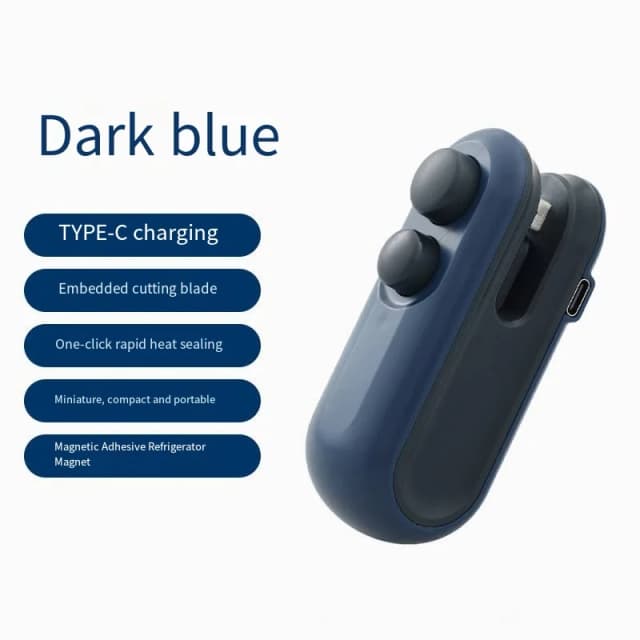 Mini máquina de sellado, sellador térmico recargable por USB, bolsa de almacenamiento, paquete de plástico, sellador de alimentos, bolsa con Clip, sellador térmico de alimentos portátil
