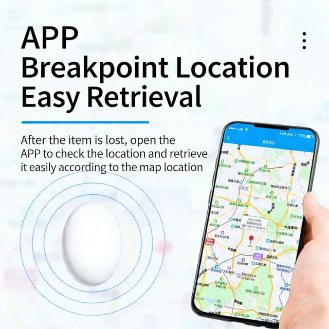 Intelligenter Bluetooth GPS Anti-Verlust-Tracker mit Soundortung, Nachrichtenerinnerung und Alarm für Schlüssel, Geldbörsen, Haustiere, kompatibel mit iOS und Android.