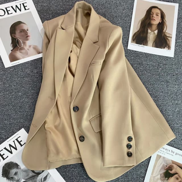 Frauen Jacke Neue Koreanische Mode Kleinen Anzug Top Braun Anzug Mantel Kleidung Lose Gerade Temperament Schlank Blazer für Frauen Chic