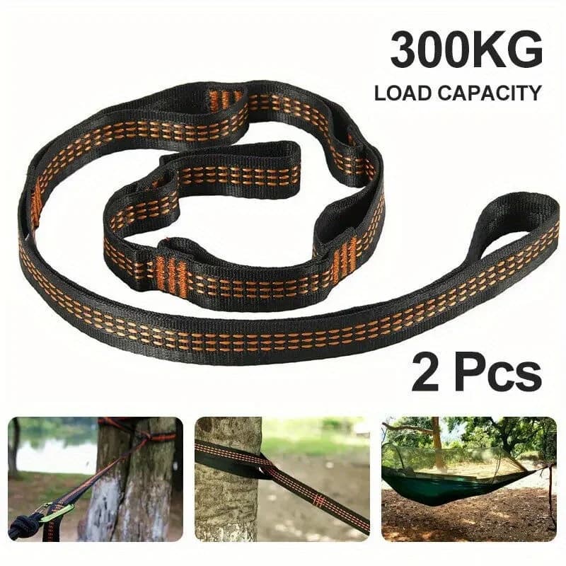 2 Stück Hängemattengurte, speziell verstärkte Polyestergurte, 5 Ringe hochbelastbare Hängemattengurte mit Widerhaken für Outdoor-Camping