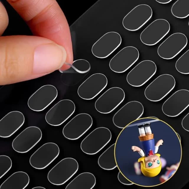 200 Stück transparente doppelseitige Klebeband-Pads – nicht abfärbend, rutschfester Kleber für DIY-Projekte und Modellauto-Dekoration, doppelt
