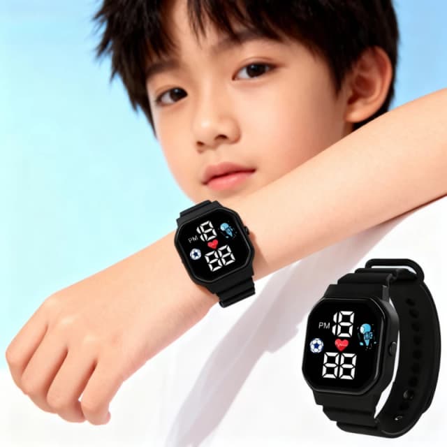 Sport-Digitaluhren für Kinder, Jungen und Mädchen, modische wasserdichte LED-Kinderuhren, lässige elektronische Kinderuhr aus Silikon, Geschenk