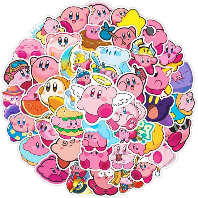 50PCS Spiel Kawaii Kirby Aufkleber Aufkleber Klassisches Spielzeug DIY Telefon Gepäck Gitarre Auto Cartoon Graffiti Aufkleber Kinder Geschenk