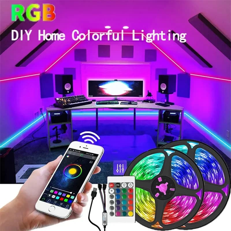 1M-30M RGB LED Streifen Licht Bluetooth APP Steuerung Farbwechsel Licht Flexible LED Lampe Band Für TV hintergrundbeleuchtung Raum Dekoration