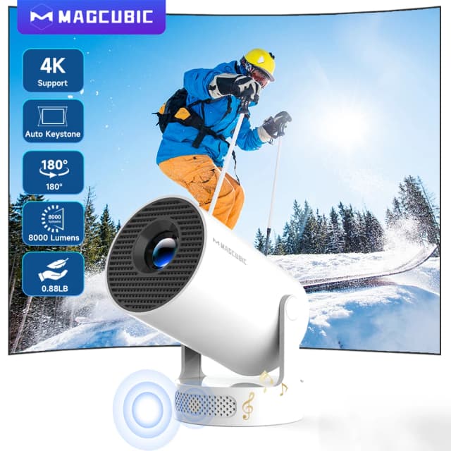 Magcubic-Projektor HY300 PRO + 4K Android 11 Dual Wifi6 Allwinner H713 BT5.4 1080P 1280 * 720P Heimkino-Außenprojektor