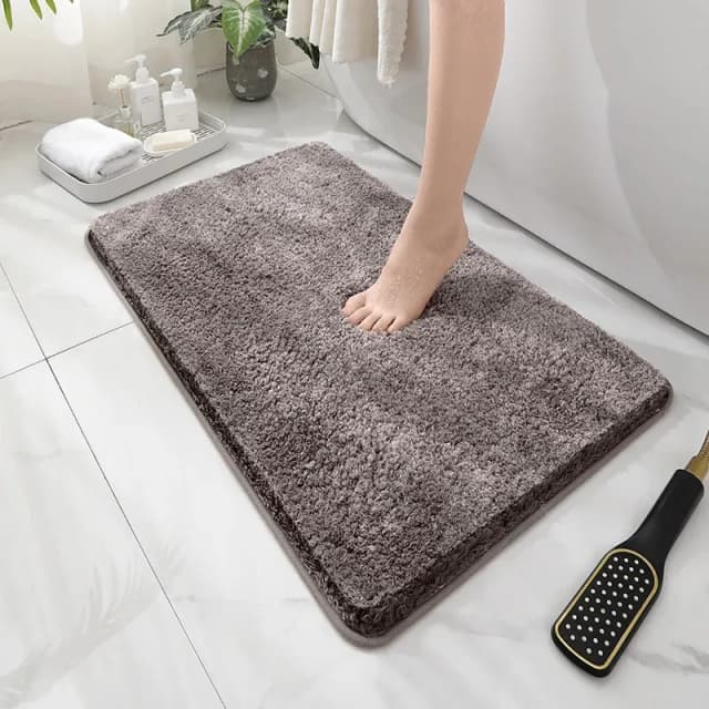 2 Stück weiche, bequeme, dicke Plüsch-Bodenmatte, Badezimmer-Bodenteppich, Schlafzimmerteppich, Wohnzimmermatte, Wasseraufnahme, rutschfest