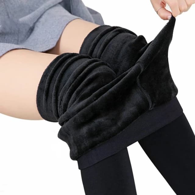Frauen Winter Leggings Warme Leggins Hohe Taille Einfarbig Samt Frauen Verdickte Samt Leggings Dehnbare Schwarze Leggings