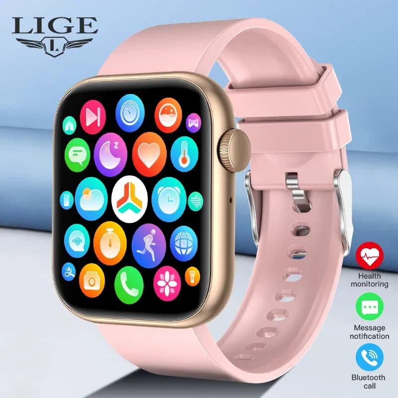 Lige smart watch für frauen voll touchscreen bluetooth ruf wasserdichte uhren sport fitness tracker smartwatch dame reloj mujer