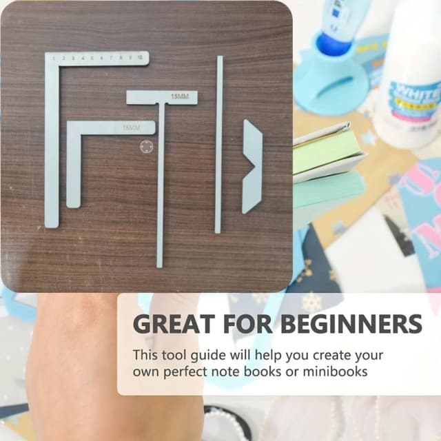 5-teiliges Multifunktionales Lineal-Set für Tagebücher, Scrapbooks & Notizbuch-Einbände, Notizbuchbindung & Dekorative Bastelarbeiten, DIY-Projekte