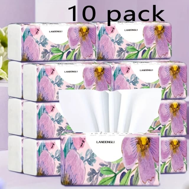 10 Packungen Gesichtstücher, 270 Blatt pro Packung, Haushalts-Toilettenpapier, Toilettenpapier, Servietten-Toilettenpapier