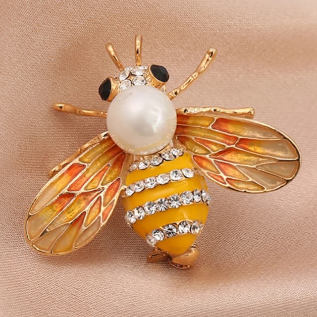 1PC Damenmode Trend personalisierte Imitation Perle Biene Brosche Pin Schmuck geeignet für Outdoor-Dating, Party, Festival-Geschenke