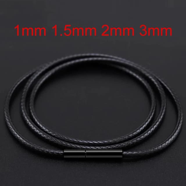 Schwarze Lederkette für DIY Frauen Männer handgemachte geflochtene Seil lange Halskette 40/50/60/70CM Hals Anhänger Kette Schmuck Geschenk