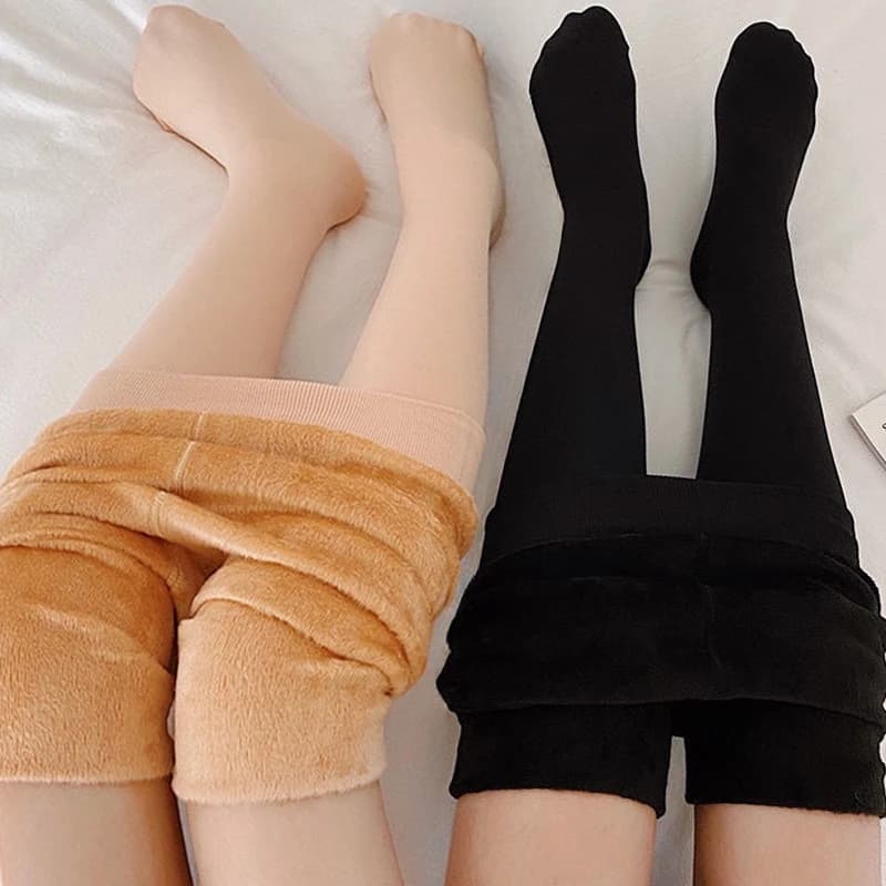 Winter Warme Dicke Fleece Strumpfhosen Frauen Damen Thermische Elastische Samt Strumpfhosen Dehnbare Hohe Taille Durchscheinende Leggings Strümpfe