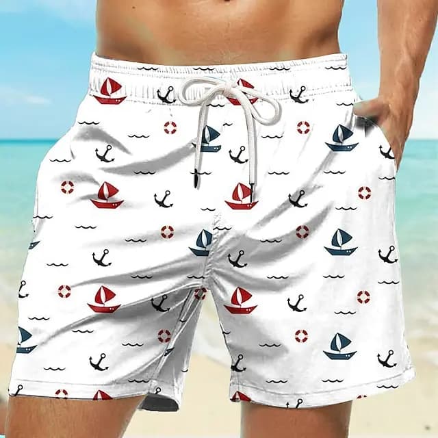 Herren Boards horts Bades horts Badehose Kordel zug elastisch schnell trocknen kurzen Strand Hawaii lässig schwarz weiß mikro elastisch