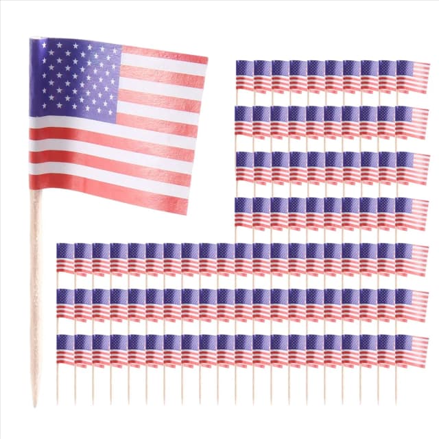 100 amerikanische Flagge Zahnstocher Party Cupcake Dekoration Sandwich Mini Food Picks