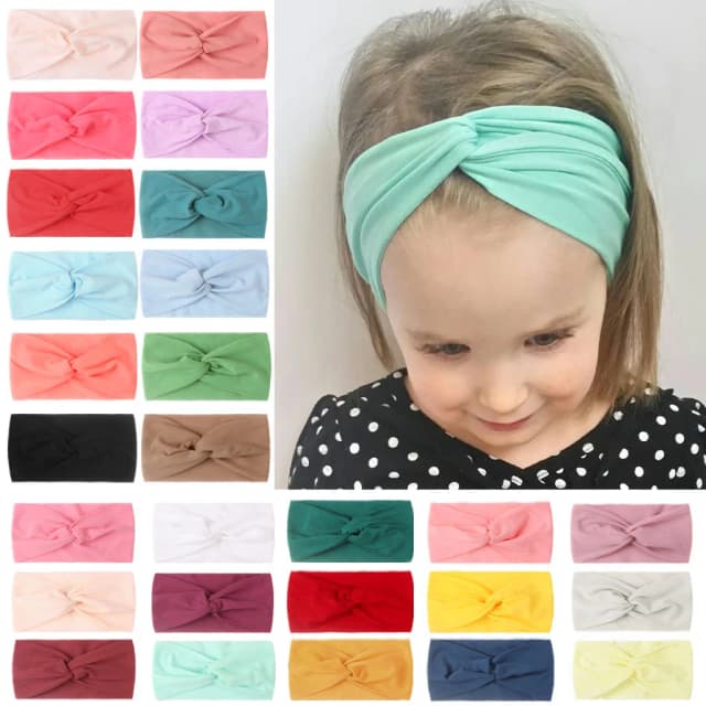 1-teiliges Frühlings- und Sommer-Stirnband in Bonbonfarben für Mädchen, verdreht, geknotet, weich, elastisch, Baby-Stirnbänder, Haar-Accessoires