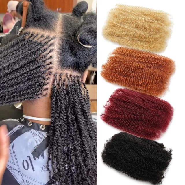 Afro Kinkys Bulk Echthaar für Dreadlock-Erweiterungen, Loc-Reparatur, Flechten, Twist, enges Afro-Kinky-Echthaar für Loc, 1 Packungen, 50/30 g