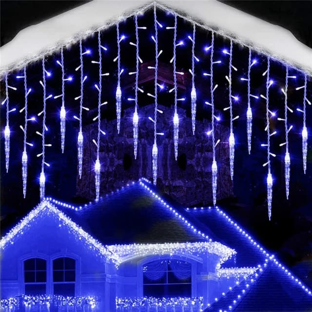 Straßengirlande Wintergirlande LED-Lichtvorhang Eiszapfen-Girlanden für Neujahr Droop 0,3 m 0,4 m 0,5 m für Weihnachtsdekorationen 2024