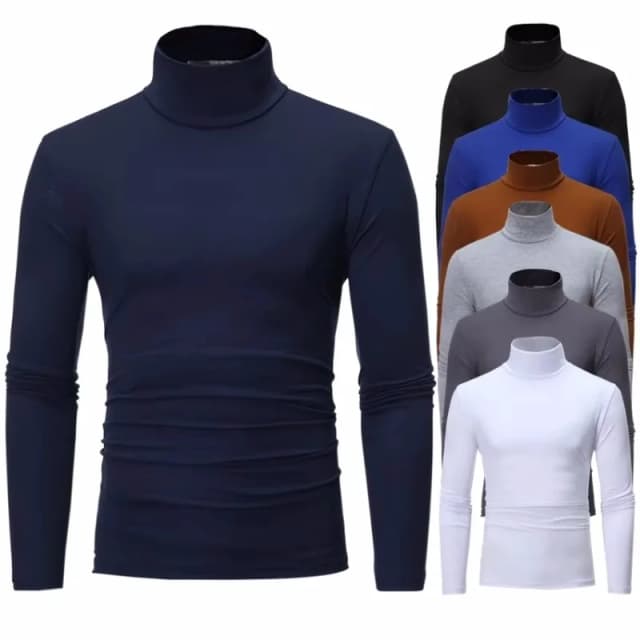 Thermo-Unterwäsche Tops Herren Frühlingskleidung Thermoshirt Herbst Herren Winterstrumpfhose Stehkragen Dünn Slim Fit Langarm-T-Shirt