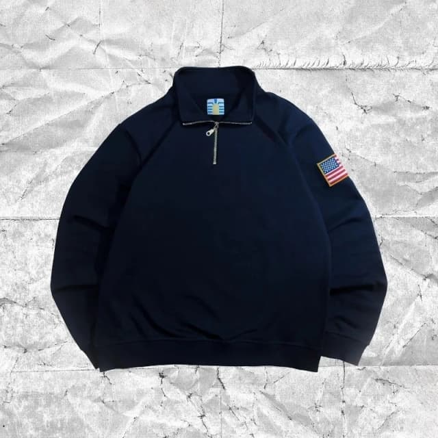 Y2K Retro Viertelreißverschluss-Pullover Hoodie mit Stickerei Sweatshirt Amerikanischer Vintage Old Money Casual Streetwear Unisex Oversized Mantel