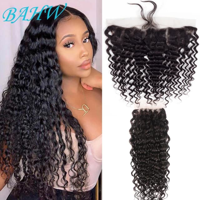 13x4 Wasserwelle brasilia nische Spitze Frontal verschluss vor gezupfte Spitze Frontal 4x4 Spitzen verschluss 100% menschliches Haar Remy Haar natürliche Farbe