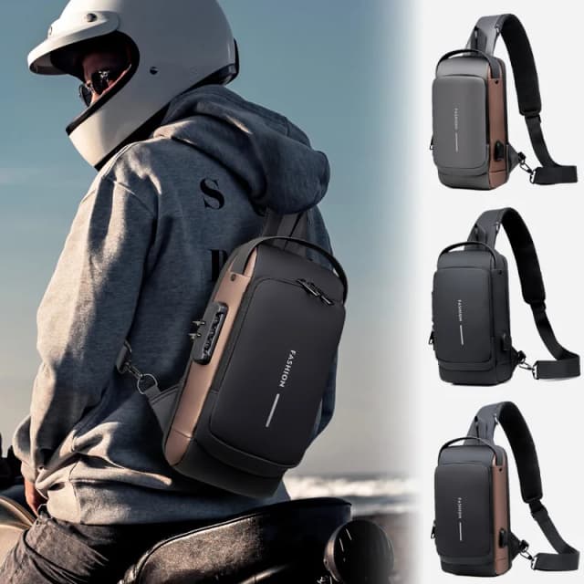 Männer Brust Tasche Passwort Lock Anti-diebstahl Biker Tasche Freizeit Outdoor Laufen Reisen Taille Tasche Schulter Umhängetasche Sport Rucksäcke