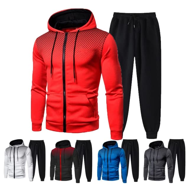 2023 herbst und Winter Neue Europäische und Amerikanische Einfarbig Fleece Pullover Hosen männer Casual Zipper Sport Hut Set