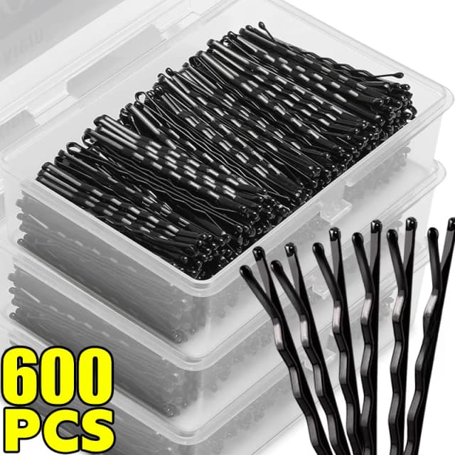 60/600 stücke Schwarz Gerade Linie Haar Clip U-förmigen Nadel Dame Haarnadeln Lockige Wellenförmige Griffe Frauen Bobby Pins Styling Haar Zubehör