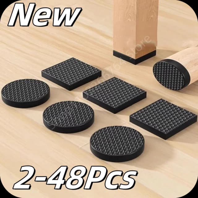 2-48 Stücke Schwarz Stuhlbein Möbel Anti-Rutsch-Matte Stoßstangendämpfer Selbstklebende Tischfüße Schutz Bodenschutz Pads Hardware