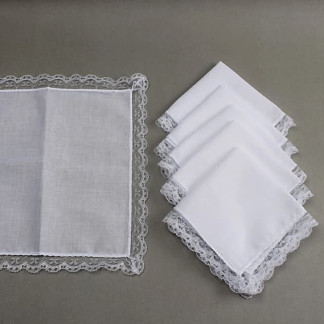 Y166 Weißes Taschentuch für Damen, besticktes Batik-Taschentuch für Herren