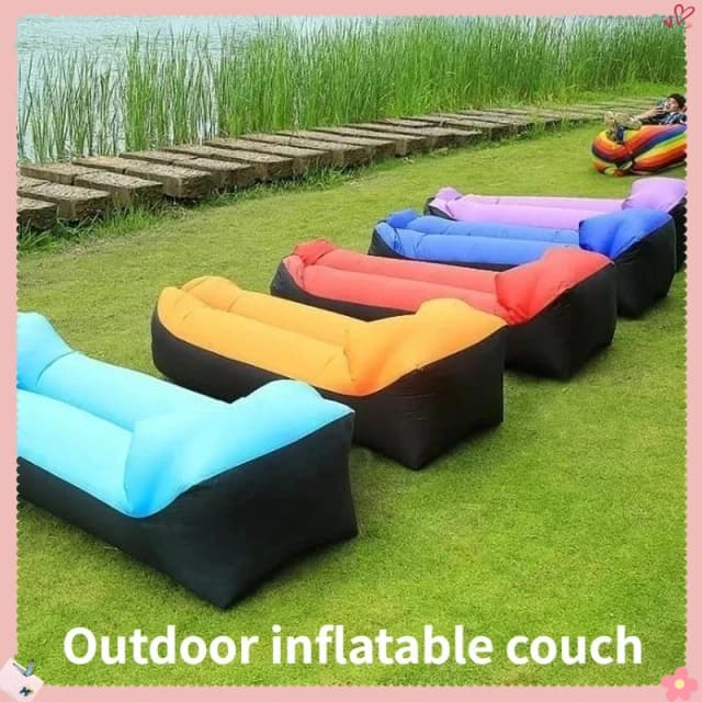 Tragbarer aufblasbarer Lounge-Stuhl für den Außenbereich, faules zusammenklappbares Camping-aufblasbares Sofa, bequeme Gartenmöbel, Camping-Luftmatratze
