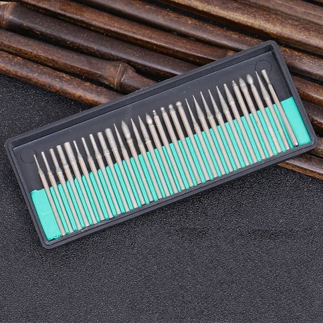 30 stücke Schaft Diamant bohrer Set mit Box für Dremel Elektro schleifer Power Zubehör Schleif bohrer Dreh werkzeugs atz