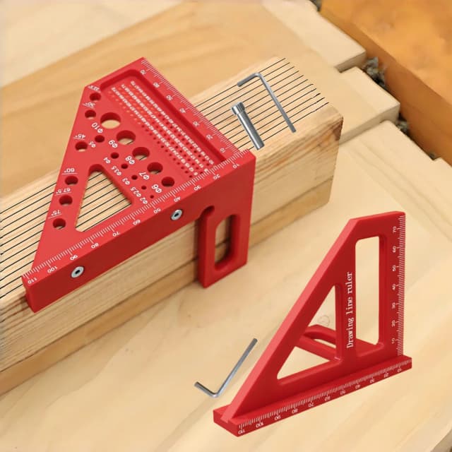 1 Stück/2 Stück metrisches Gehrungsdreieck-Lineal, Layout-Messwerkzeug, 3D-Mehrwinkel-Kunststoff, Holzbearbeitung, quadratischer Winkelmesser, Messlineal