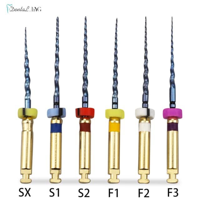 Zahnwurzelkanalfeile Gold Endo Rotary Super Files Goldene endodontische Feilen 21mm 25mm Nickel Titan Instrument Zahnmedizin