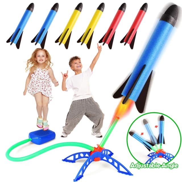 Kid Air Rocket Fußpumpe Launcher Outdoor Air Pressed Stomp Soaring Rocket Spielzeug Kinderspiel-Set Jump Sport Spiele Spielzeug für Kinder