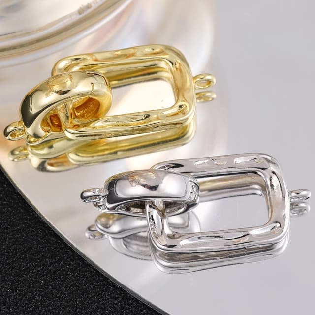 Juya handgemachte 18K Gold versilbert Verschluss Bail Connector Verschlüsse Zubehör für Handarbeiten Perlen Perlen Schmuckherstellung