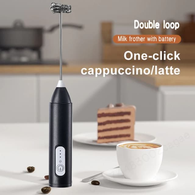 Espumador de leche inalámbrico, licuadora eléctrica de mano tipo C, Mini cafetera de acero inoxidable, batidora para café, crema de capuchino