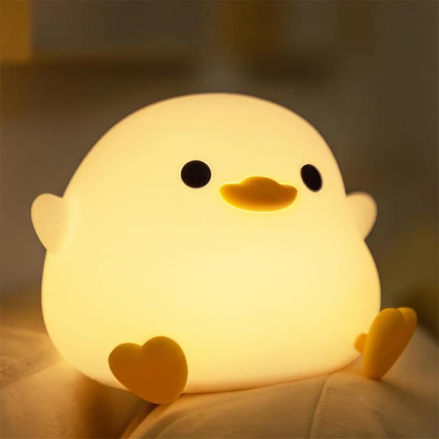 DoDo Duck Nachtlicht, süße Entenlampe, wiederaufladbares dimmbares Nachtlicht, Silikon-LED-Nachttischlampe für Kinderzimmer, berührungsempfindlich