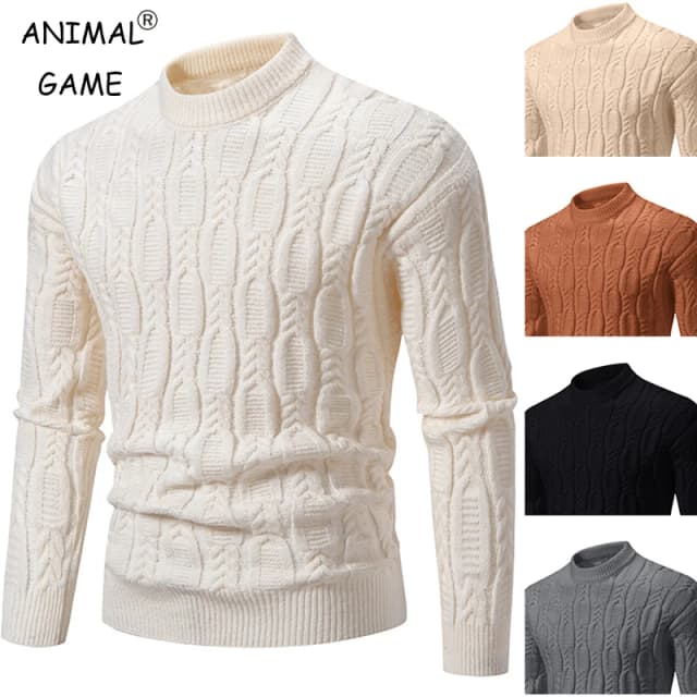 Neue männer Rundhals Pullover Weiche Casual Pullover für Männer Herbst Klassische Pullover Pullover Mock Rollkragen Gestrickte Streetwear