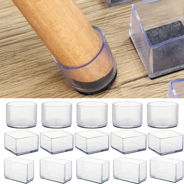 4 Stück Gummi Quadratische Rechteckige Bodenschoner Stuhlbein-Kappen Tischfuß-Staubschutz Socken Rohrstopfen Möbel-Nivellierfüße