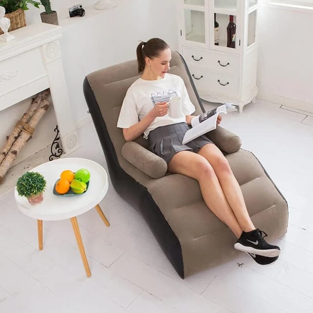 Klappbares Lazy Sofa, aufblasbarer Lounge-Sessel, verdickt, langlebig, faltbar, kompakt, Gaming-Liege, Luftbank zum Schlafen im Freizeitbett