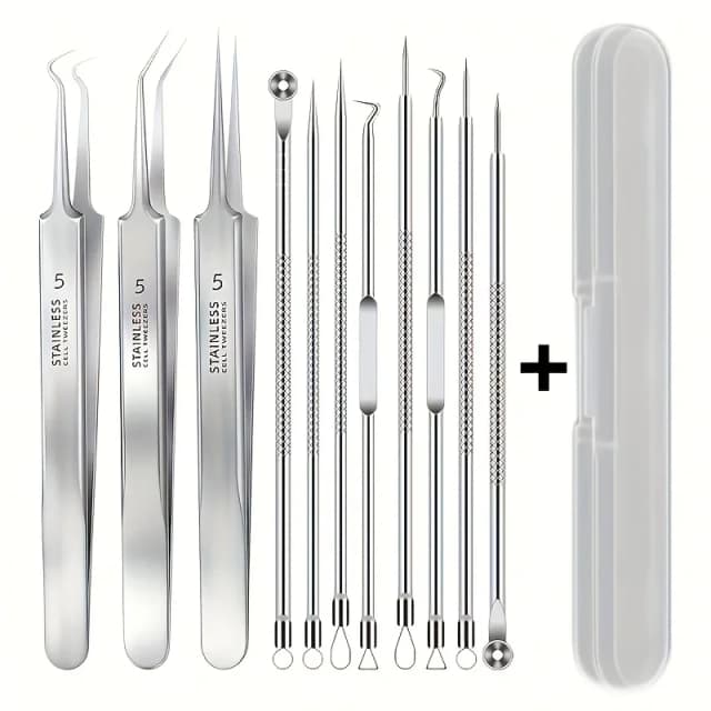 3/5/6/8 Stück Pickelentferner & Nadeln aus Edelstahl – Professionelle Hautpflege-Tools zur Entfernung von Mitessern und Aknebehandlung