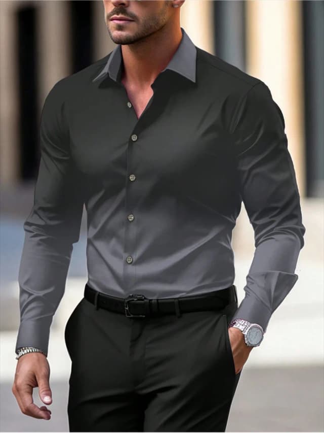 Herren Langarmshirt 3D-Drucke Farbverlauf Grafik Casual Langarm Tops für Herbst Mode Herrenbekleidung Streetwear
