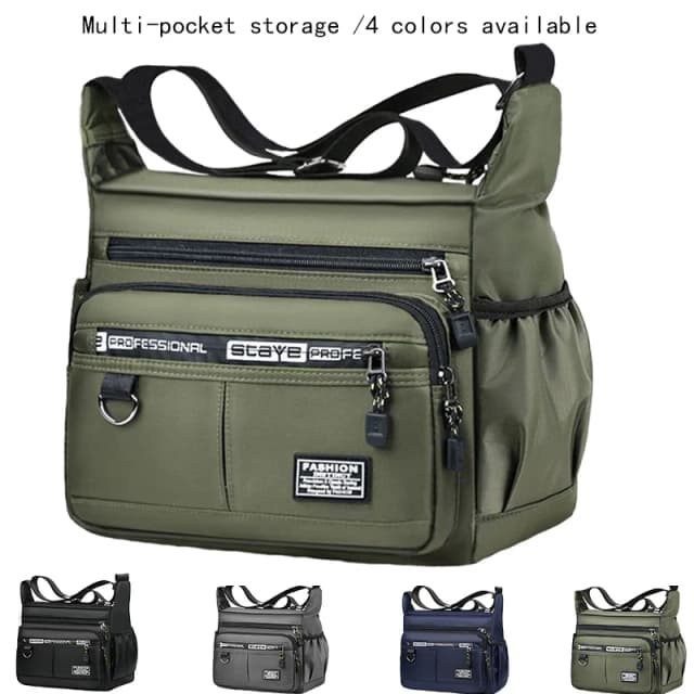 Umhängetasche für Herren mit mehrlagigen Taschen, verstellbarem Schultergurt, Business-Einzelschultertasche