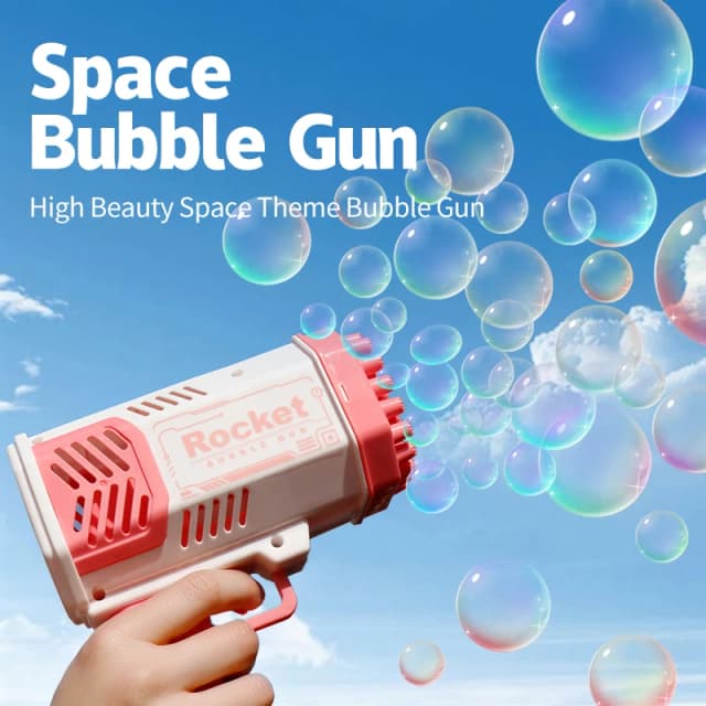 Space Bubble Gun elektrische Blasen Maschinen gewehre voll automatisch 40 Löcher Raum Seifenblase Sommer im Freien für Jungen und Mädchen Spielzeug