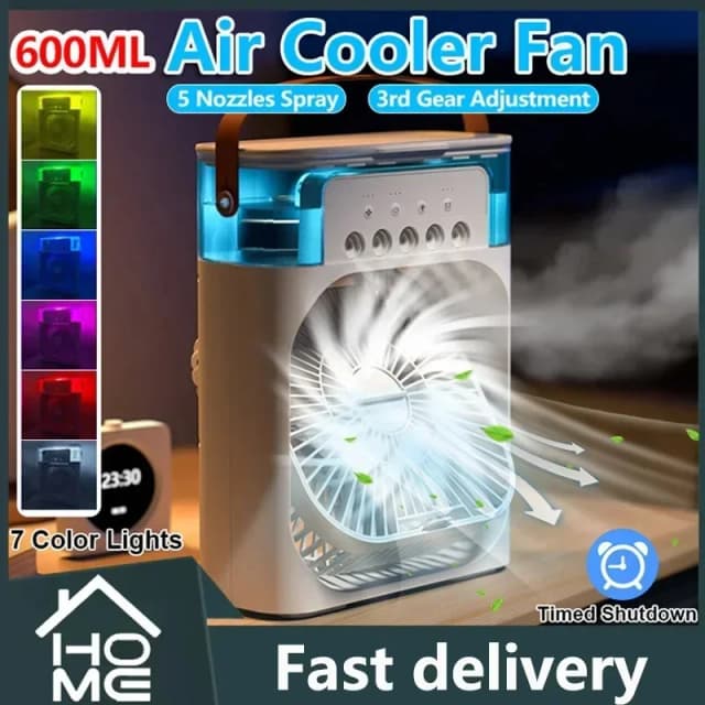 Tragbare 3 In 1 Fan Air Conditioner Haushalt Kleine Luftkühler LED Nacht Lichter Luftbefeuchter Luft Einstellung Hause Fans Dropshipping